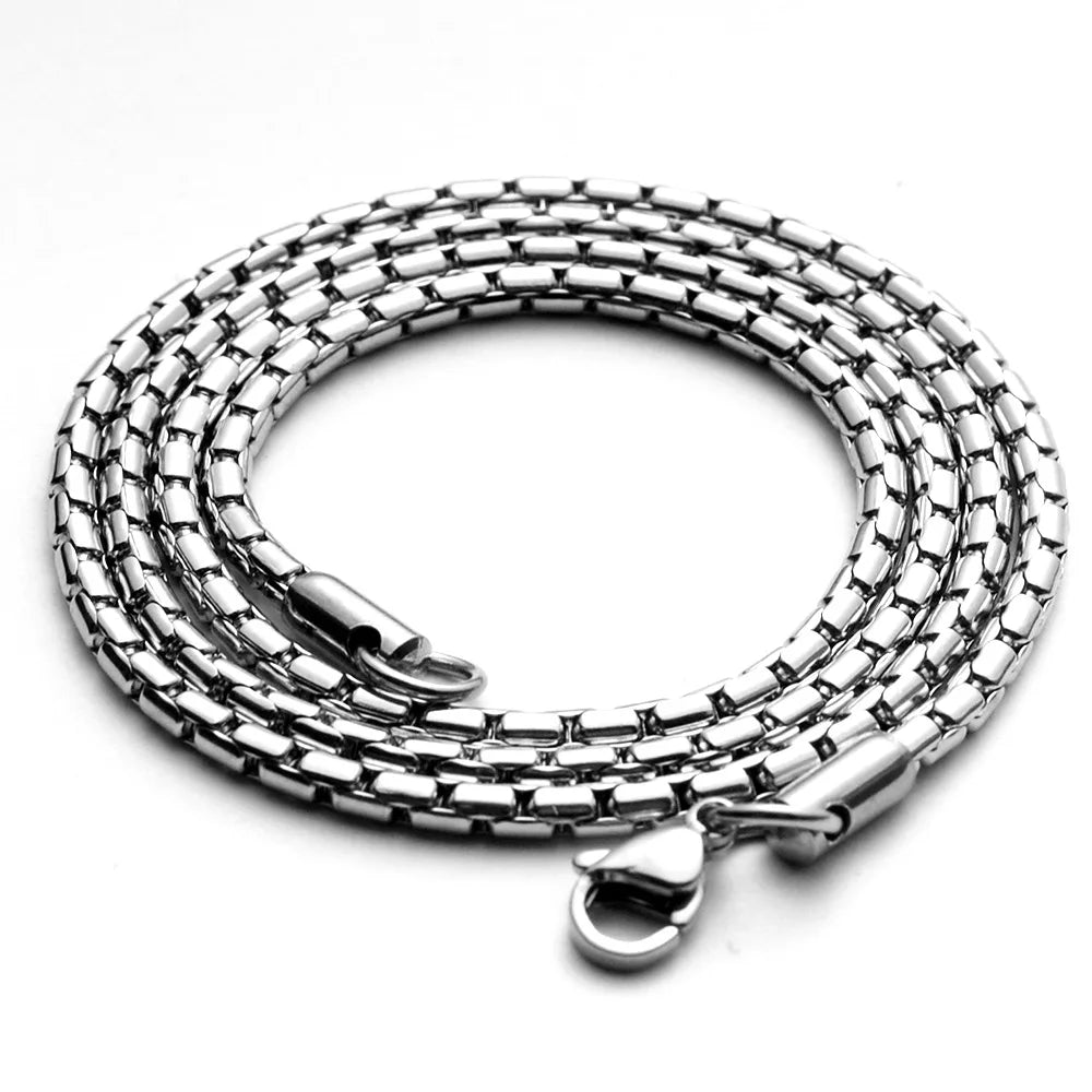 Popular Hot Sell Stainless Steel Men Necklace Jewelry Stainless Steel DIY Chain Round Pearl Chain