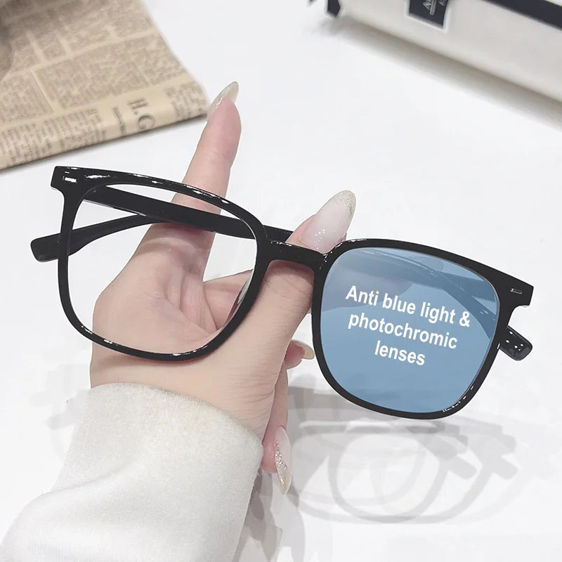 Custom logo New Fashion Ban UV400 Photochromic Sunglasses Anti Blue Ray Glasses for Men Women