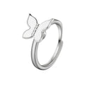 Open Adjustable Size Rotating butterfly Design S925 Sterling Silver Fine Jewelry Anxiety Fidget Ring