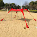 Wholesale Cheapest Adjustable Wind Direction Fabric Iron Poles Beach Umbrella Sunshade Beach Tent With Sandbag