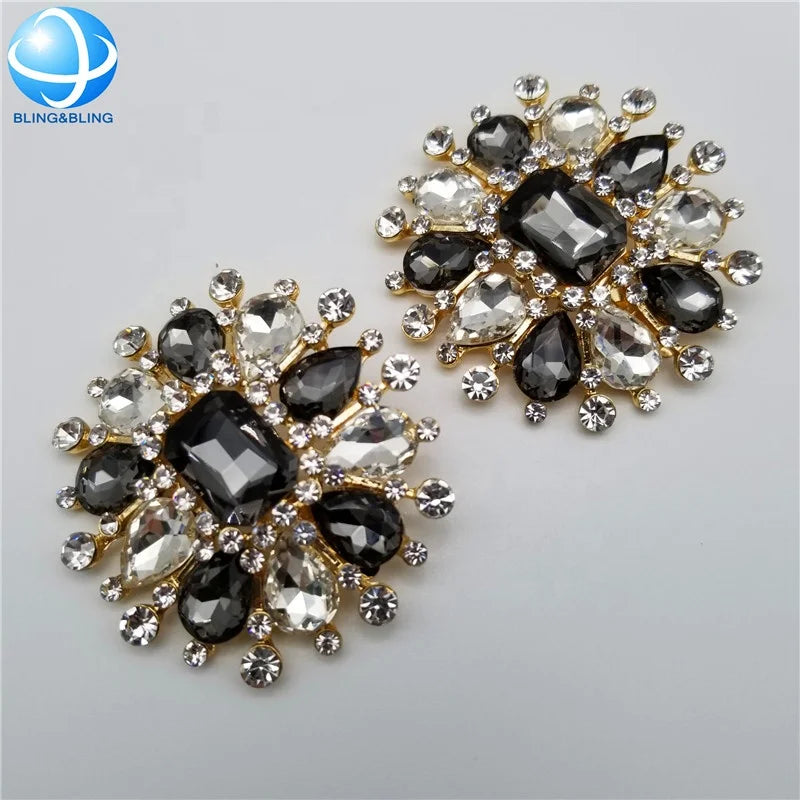 Removable Wedding Party Shoe Accessories Custom Rhinestone Shoe Clips Buckles for Upper