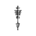 285x70mm Ornamental Wrought Iron Leaf  and Flowers