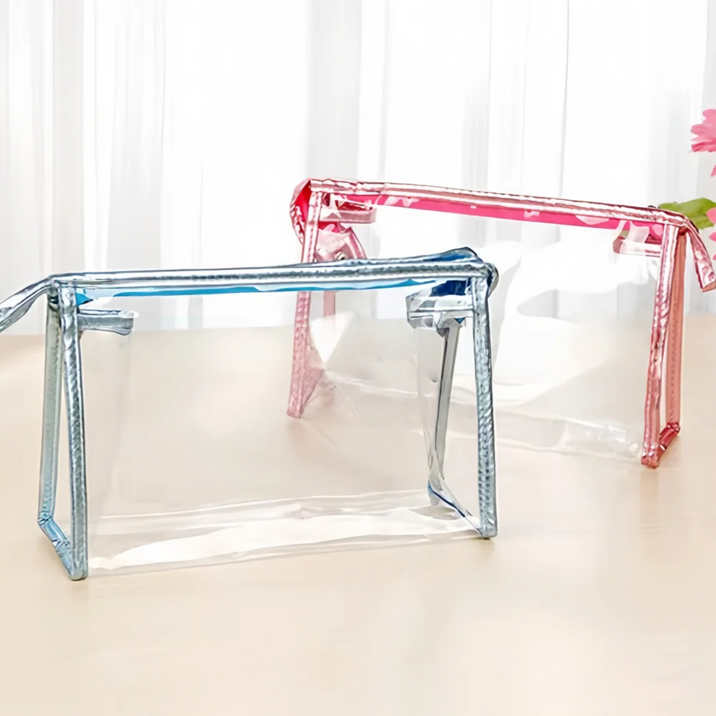 Good Quality Clear Transparent PVC Camouflage Pattern England Style Makeup Bag with Zipper Closure by Colefa