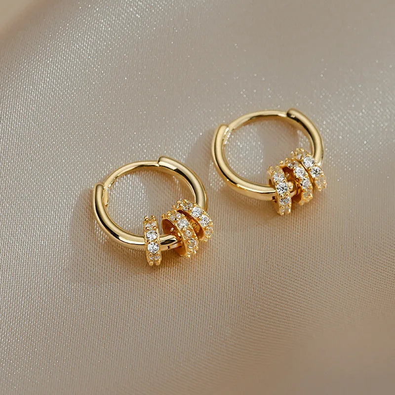 Fine Jewelry 925 Silver Hoop Earring for Women Micro Inlay Zircon 925 Sterling Silver Earrings Circle Pendant Earrings Wholesale