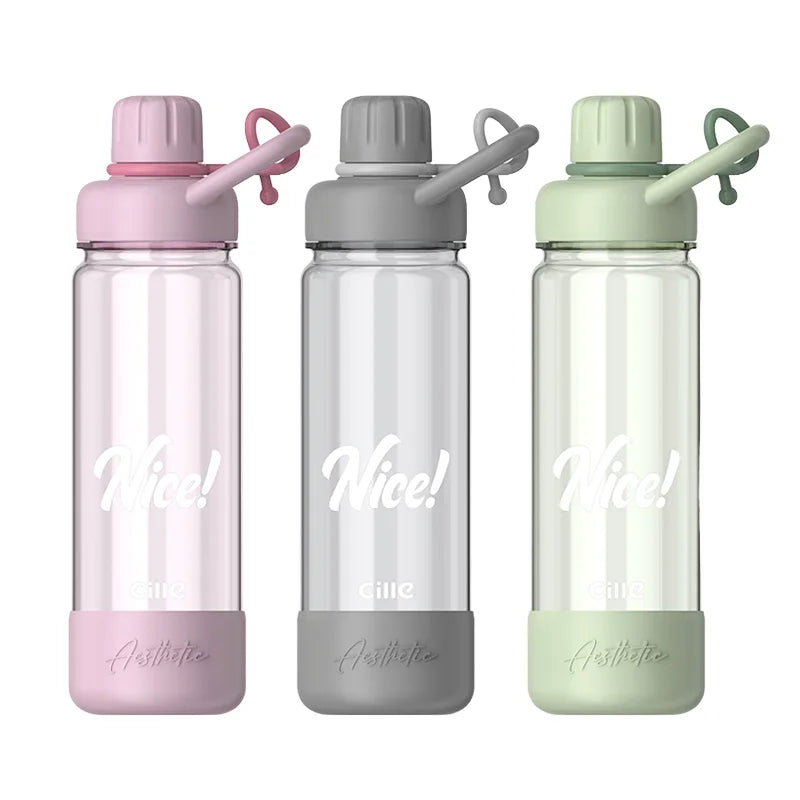 Large-Capacity PP Plastic Sports Water Bottle with Straw Portable for Outdoor Activities Hiking for Boiling Water Travel Use