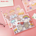 A4 File Bag Transparent Students with Cute Cartoon Large Capacity Simple Plastic test Paper Storage Bag Document Bag652