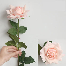Single Red Pink Real Touch Latex Artificial Roses Flower in Bulk for Wedding Party Home Decoration