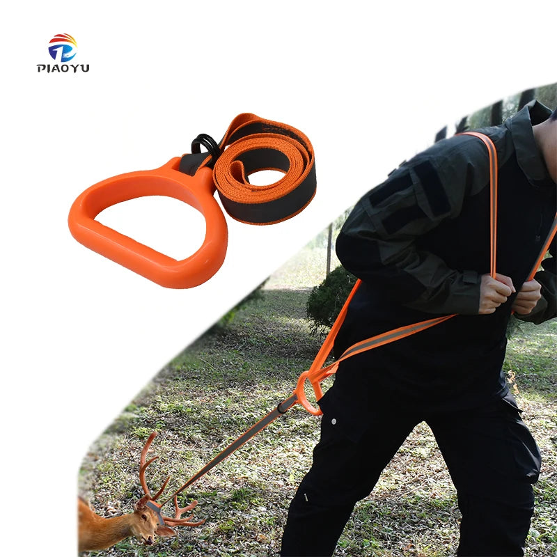 Piaoyu Outdoor Hunting Gear Durable Heavy Duty Deer Drag Strap with Thickened Handle for Shooting & Work Hunters' Work Companion