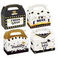 12 Pcs/Pack Graduate Paper Candy Cookie Paper Handle Box Boxes for Graduation Party Decor Gift Favor Boxes