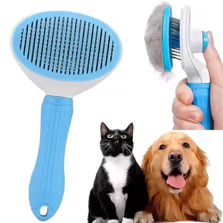 Pet Slicker Brush Dog Cat Bunny Pet Grooming Shedding Brush Pet Massaging Tool Self Cleaning Comb Shedding Brush