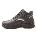 S3 CE Certification Man's Steel Toe Work Shoes Black Mid Cut Embossed Non Static Boots for Worker