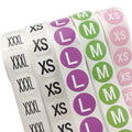 In Stock Customizable Scratch off 1 Inch Vinyl Paper Roll Round Clothing Size Adhesive Stickers Label with Matt/Glossy Finish