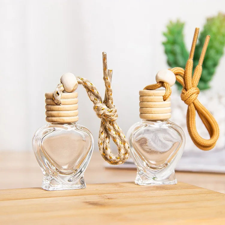 9ML Aroma Diffuser Car Fragrance Pendant air Freshener Empty Perfume Glass Bottle Hanging clear Car Diffuser Bottle