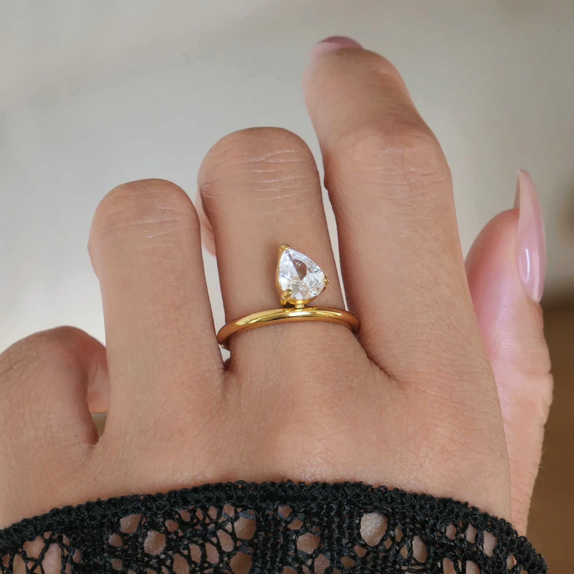 NEW GOTHIC LOVE HEART CUTE KOREAN RING Dazan 2025 Summer 18k PVD Gold Plated Stainless Steel SPRING RUNWAY JEWELRY For Youth