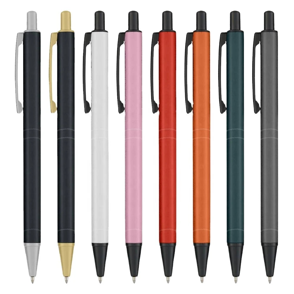 Wholesale Retractable Promotional Gift Pen Matt Finish Aluminum Ball Point Pen Push Action Pen Good for Custom Logo MTP041