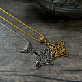 Light Stainless Steel Celtic Knot Pendant Necklace with Link Chain Endless Love Loop Nordic Irish Christian Faith Inspiration