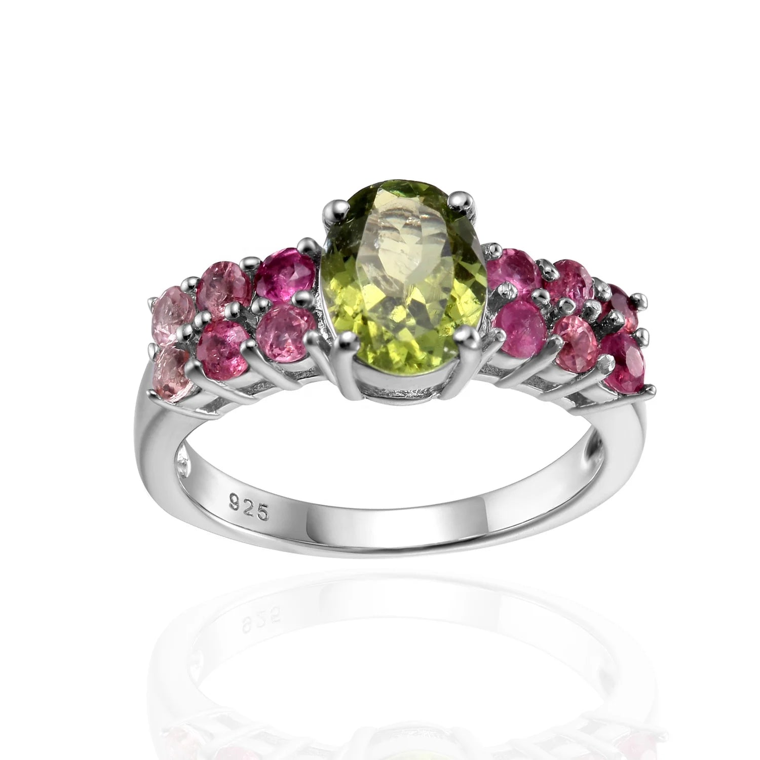 Abiding Wholesale Jewelry Natural Pink Tourmaline Gemstone 925 Sterling Silver Fashion Rings Engagement
