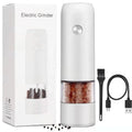 Automatic Mini Portable Plastic Eco-Friendly Salt and Pepper Grinder Electric USB Rechargeable Pepper Mill with LED Light