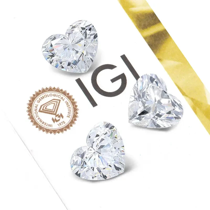 Factory Wholesale 1-10CT Heart Cut Diamond Vvs D Color IGI Certified Excellent Cut Loose Diamond Lab Grown Laser Drilled for