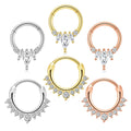 CZ Clicker Septum Ring 316L Surgical Steel Hinged Segment Hoop Nose Ear Piercing Jewelry Hypoallergenic Body Piercing Jewelry