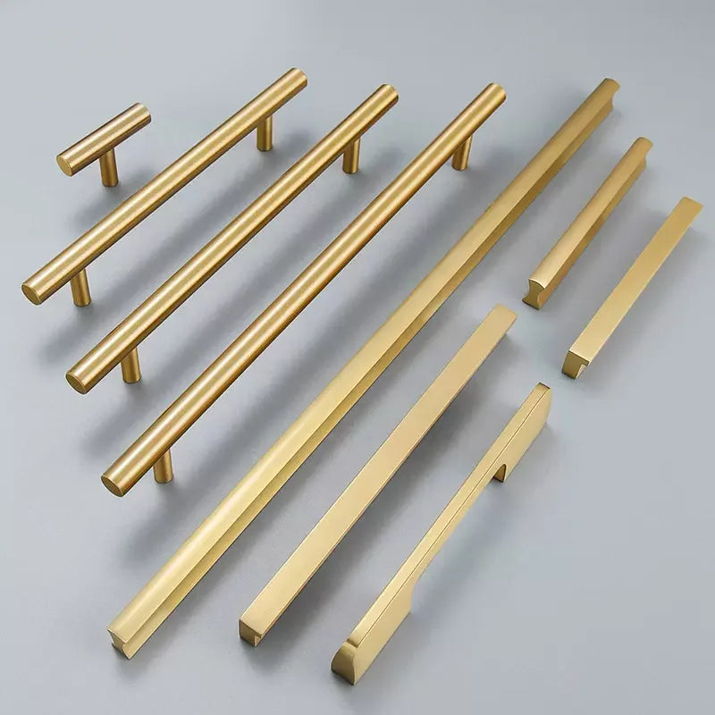 Hot Sale Solid Brass Gold Wardrobe Handle Long Cabinet Pulls