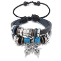 Wholesale Trendy Leather Bracelets with Fashion Charm Butterfly Pendant Men's & Women's Personality Jewelry