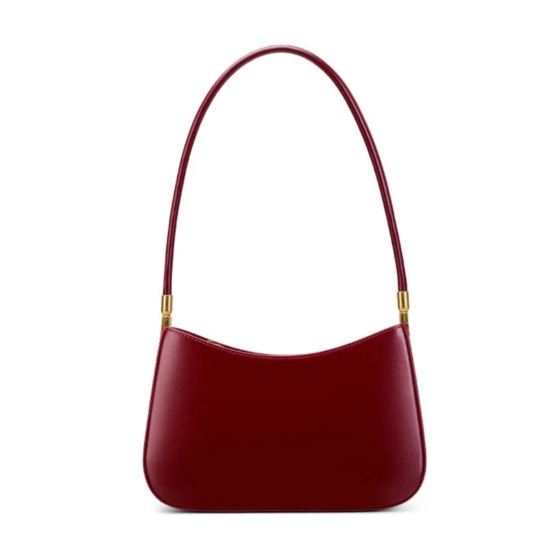 Korean INS Vintage Lady's Genuine Cowhide Leather Handbag Small Square Single Strap-Trendy for All Winter Summer Autumn