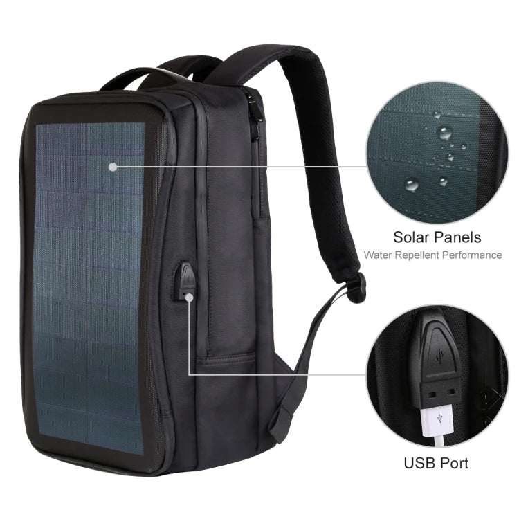 Drop Shipping HAWEEL Flexible Solar Panel 12W Power Backpack Laptop Bag with Handle and USB Charging Port Outdoor Backpack
