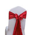 White & Black Polyester Satin Chair Cover Sash with Protection Washable Customizable Size for Wedding Hotel Banquet Decoration