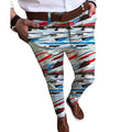 Mens Plaid Stretch Chino Dress Pants Quick Dry Casual Breathable 100% Polyester Autumn Pants