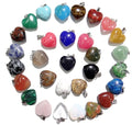 20mm Natural Stone Quartz Rose Crystal Turquoises Opal Charms Heart Pendants for Necklace Diy Jewelry Making