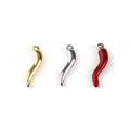 Cute Stainless Steel Gold Plated Italian Horn Chili Pepper Good Luck Charm Pendant for Kids