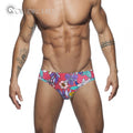 Custom Print Strapless 1 Piece Plus Size Quick Dry Swim Trunk Briefs for Men