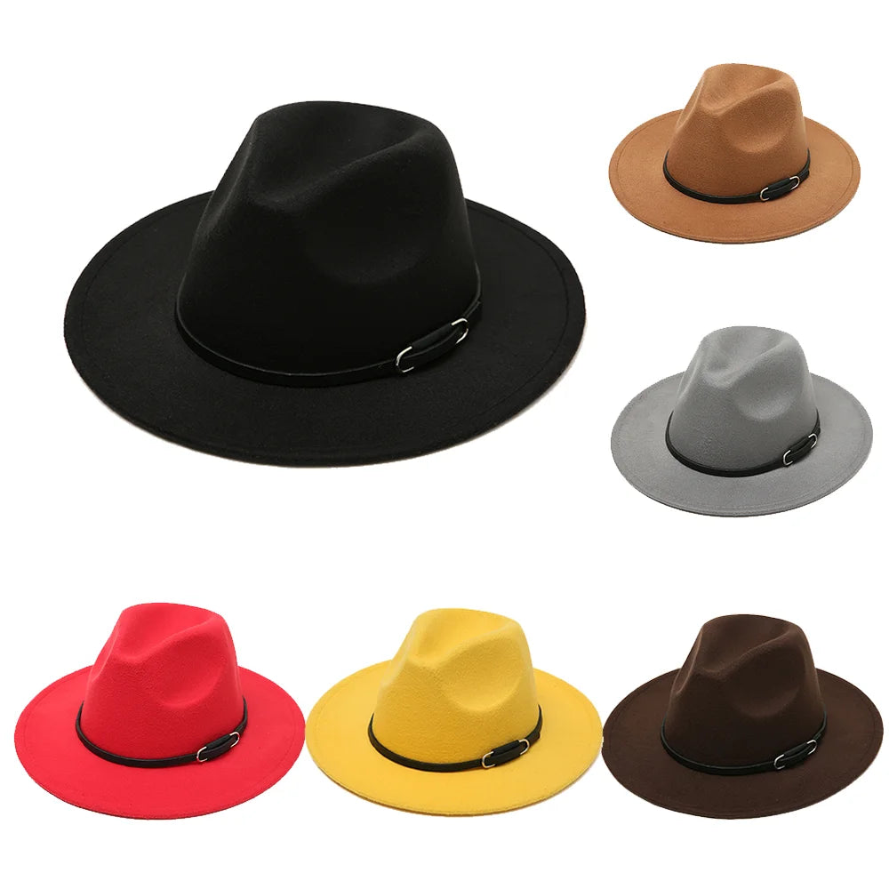 Wholesale Floppy Men Jazz Wide Brim Wholesale Flat Top Tone Wool Pink and Green Felt Chapeau Suede Fedora Hat for Women