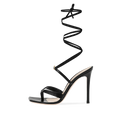 Beautiful Women Heeled Ankle Wrap Thong High Heels Lace up Flip Flops Square Toe Sandals Strappy Ladies Shoes