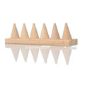 Zhuangqun FYR06 Natural Wood Conical 6-Slot Jewelry Show Ring Display Stand Holder Prop 20x4x6cm