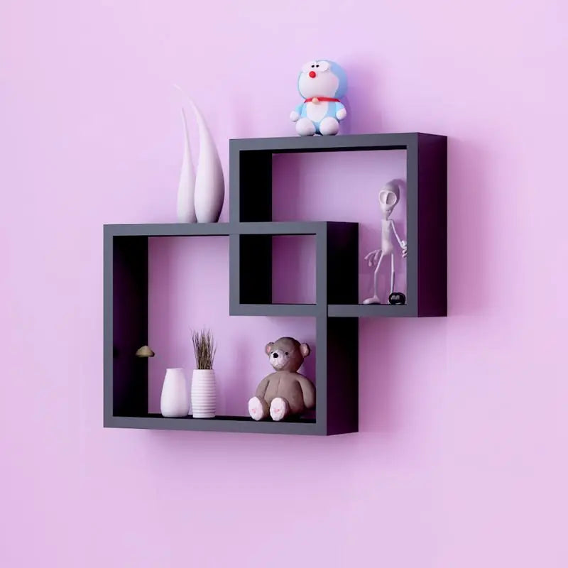 Hexagon Wall Decor Floating Shelves - 3-Pack Decorative Wall Shelf Set - Screws and Anchors Included - Pine Wood Geometric Shelv