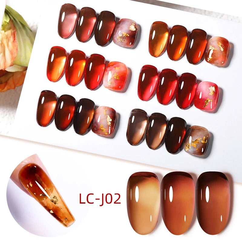 LILYCUTE 7ml Jelly Amber Nail Gel Cheap Caramel Transparent Gel Polish Soak Off Nail Art UV Gel Varnish