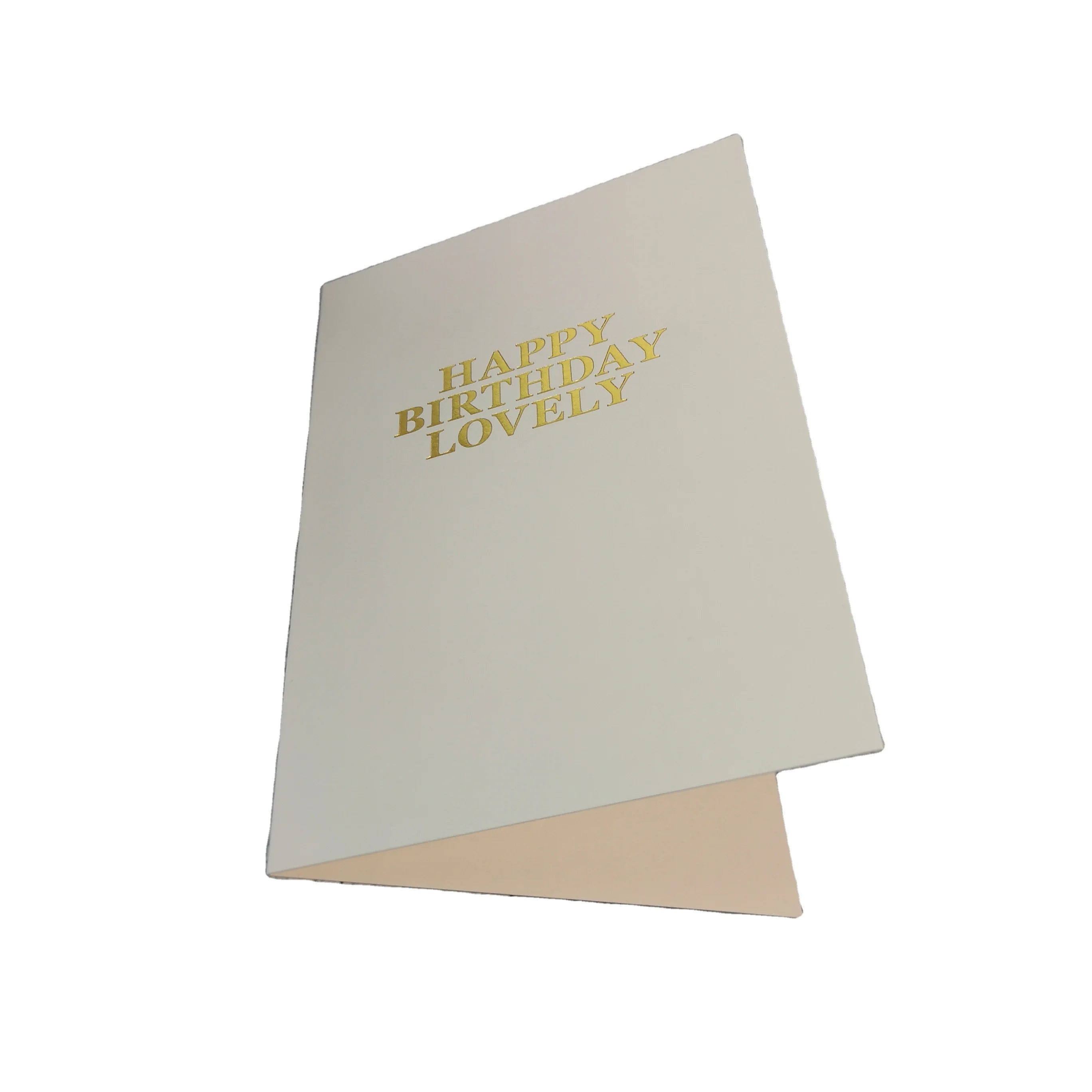 Custom Hot Foil Stamping Printing Art Greeting Cards 'Happy Birthday' 'Thank You' Messages for Invitations Offset Kraft