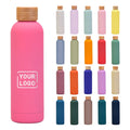 New Design Custom Logo  Double Wall Stainless Steel Insulated 350ml 500ml 750ml 1000ml Water Bottle with Bamboo Lid