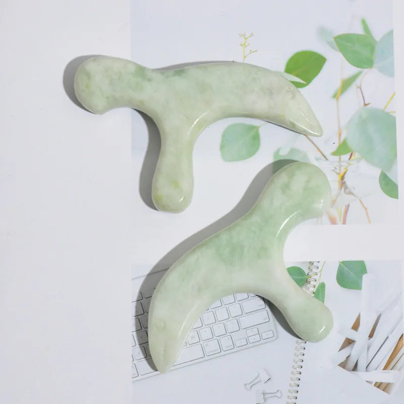 DIY Natural Jade Stone Guasha Board for Face Body Skin Caring Spa Therapy Trigger Point Xiuyan Jade Gua Sha Care Skin