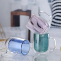250ml Modern Design Double Wall Glass Mug with Customizable Colors and Logo for Party Use
