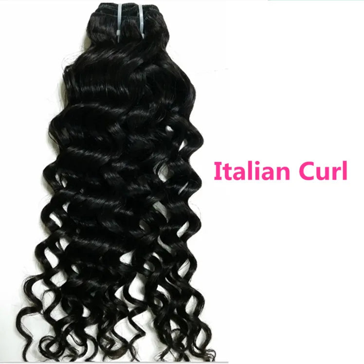 New Arrival Black Women's 12A Quality Virgin Italian Curly Brazilian Hair Extensions Ocean Wave Mermaid Curl Human Hair Bundles