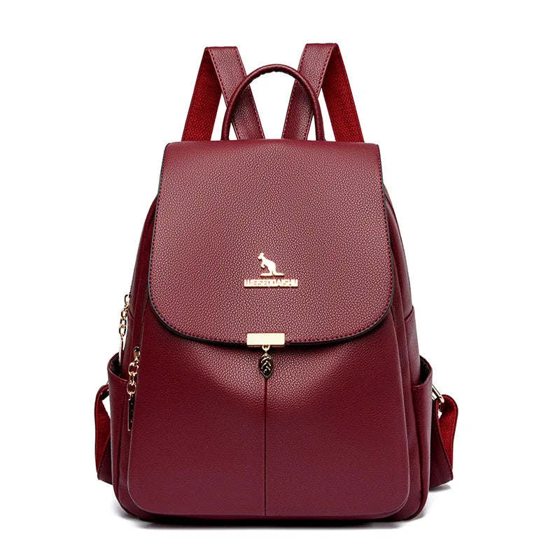 Women Backpack Female Multifunction School Bags for Teenagers Girls Bag Pu Leather Women Travel Backpacks