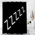 Waterproof Black Stripes Wave Bath Curtain for Bathroom Polyester Home Decor with Digital Printing Shower Curtain