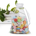 Wholesale Custom Packaging logo White Organza Bags  Small Gift Pouch for Party /Wedding/ Jewelry Bags