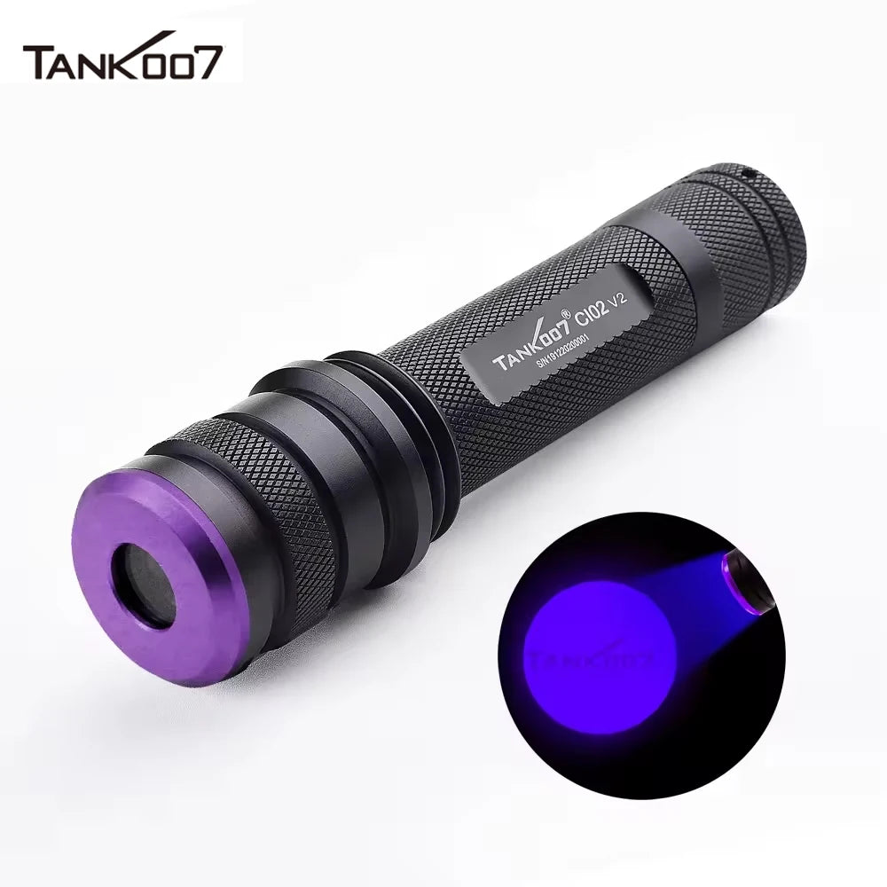 Tank007 CSI UV Flashlight Forensic Uniform Light Torch with Aluminum Body Ultraviolet 395nm LED Blacklight Flashlight Linternas