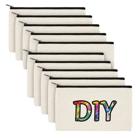 Custom DIY Zipper Pouces 17x25cm Eco Friendly Canvas Underwear Travel Bags for Makeup Brush