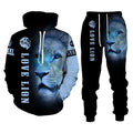 EVERTOP Custom Made Men's Anime Lion Hoodie and Pant Set 3D Printed Sublimation Track Suit Spring Collection-OEM & ODM