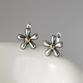 S925 Sterling Silver Sunflower Stud Earrings Color Matching Retro Sweet Delicate Flower Earrings Women
